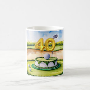 Golf 40th Birthday Gift for Golfer with Name Coffee Mug