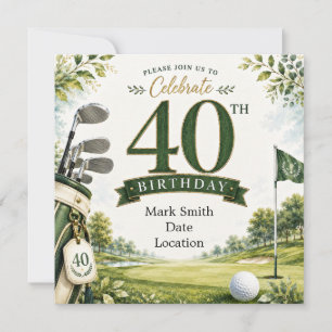Golf  40th Birthday  Invitation