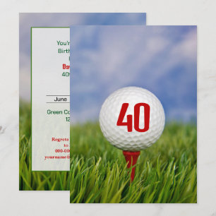 Golf 40th Birthday Party  Invitation