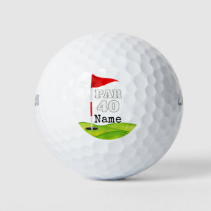 Golf 40th Birthday to golfer with golf flag  Golf Balls