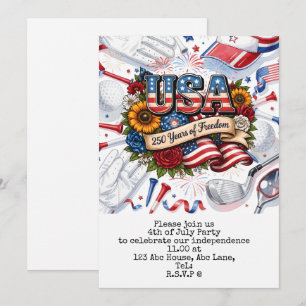 Golf 4 juillet 250 Ans Indépendance Carte Postale