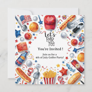 GOLF  4th July   Independence Day Golfer party   Invitation