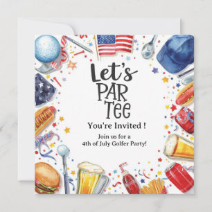 GOLF  4th July   Independence Day Golfer party   Invitation
