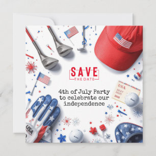 GOLF  4th July   Independence Day Golfer party   Invitation