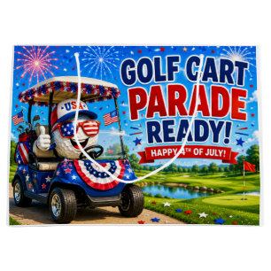 Golf 4th July Independence Day  Large Gift Bag