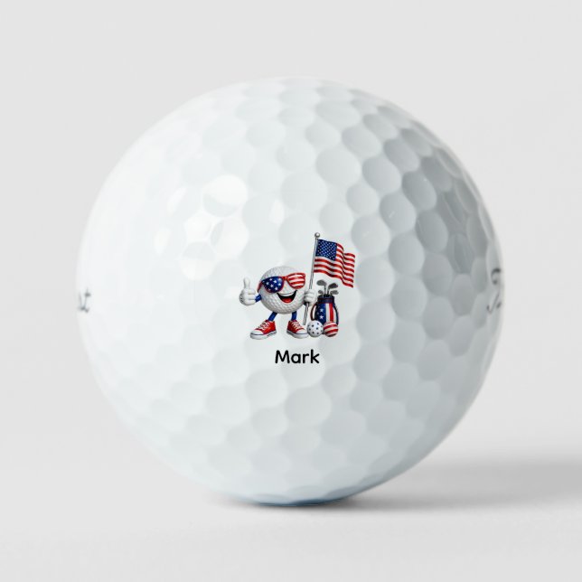 Golf 4th July Independence Day with flag Balls (Front)