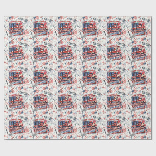 Golf 4th of July 250 Years Independence Button Wrapping Paper