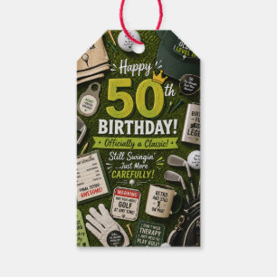 Golf 50th Birthday for golfer humourous golf sayin Gift Tags
