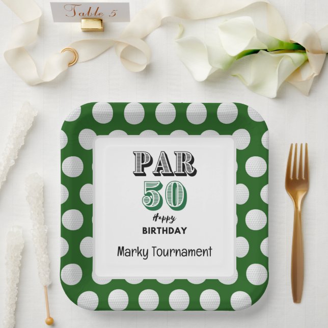 Golf  50th Birthday for Golfer Paper Plate (Wedding)