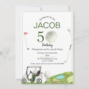 Golf  50th Birthday Invitation
