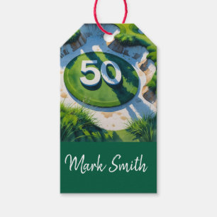 Golf 50th Birthday on Golf Course Gift Tags