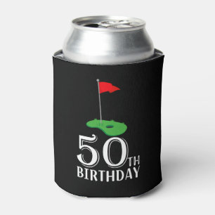 Golf 50th Birthday  to You with Golf Flag  Can Cooler