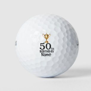 Golf 50th Birthday with winner cup Golf Balls