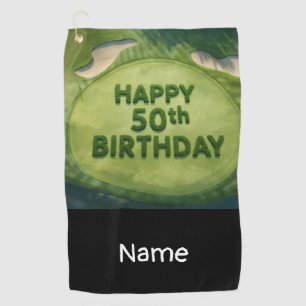 Golf 50th Golf birthday o putting green for golfer Towel