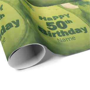 Golf 50th Golf birthday o putting green for golfer Wrapping Paper