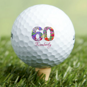 Golf 60e anniversaire design floral unique balles de go