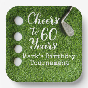 Golf 60th Birthday for golfer  Paper Plate
