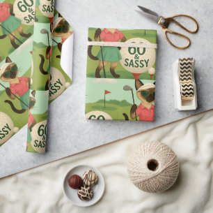 Golf 60th Birthday for Golfer Wrapping Paper