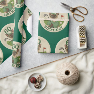 Golf 60th Birthday for Golfer Wrapping Paper