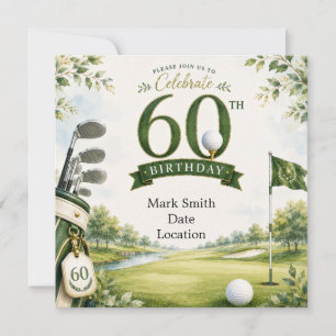 Golf 60th Birthday Invitation