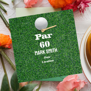 Golf 60th Birthday with Ball on Green for golfer Invitation