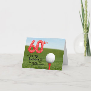Golf 60th Birthday with golf ball on green Card