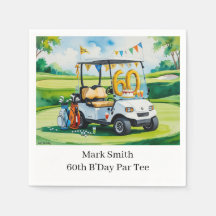 Golf 60th Birthday with Golf Cart on putting Green