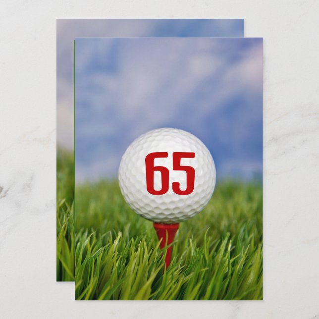 Golf 65th Birthday Party Invitation (Front/Back)