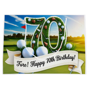 Golf 70th Birthday for golfer Large Gift Bag