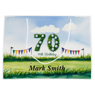 Golf 70th Birthday for golfer  Large Gift Bag