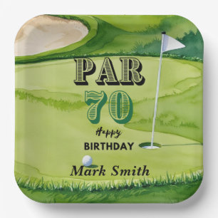 Golf 70th Birthday for golfer  Paper Plate