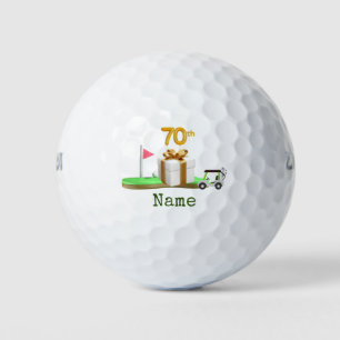 Golf 70th Birthday for golfer with golf flag Golf  Balls