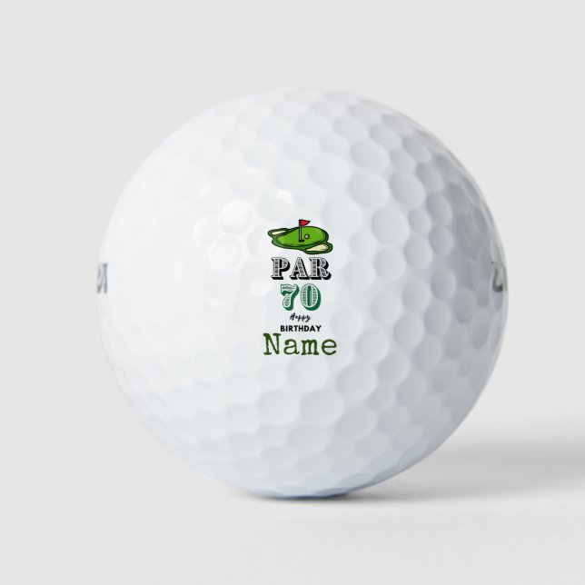 Golf 70th Birthday for golfer with golf flag Golf  Golf Balls (Front)