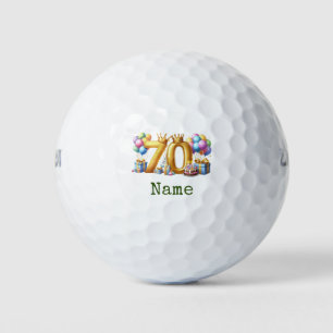 Golf 70th Birthday for golfer with number 70 Balls