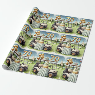 Golf 70th Birthday for Golfer Wrapping Paper