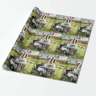 Golf 70th Birthday for Golfer  Wrapping Paper
