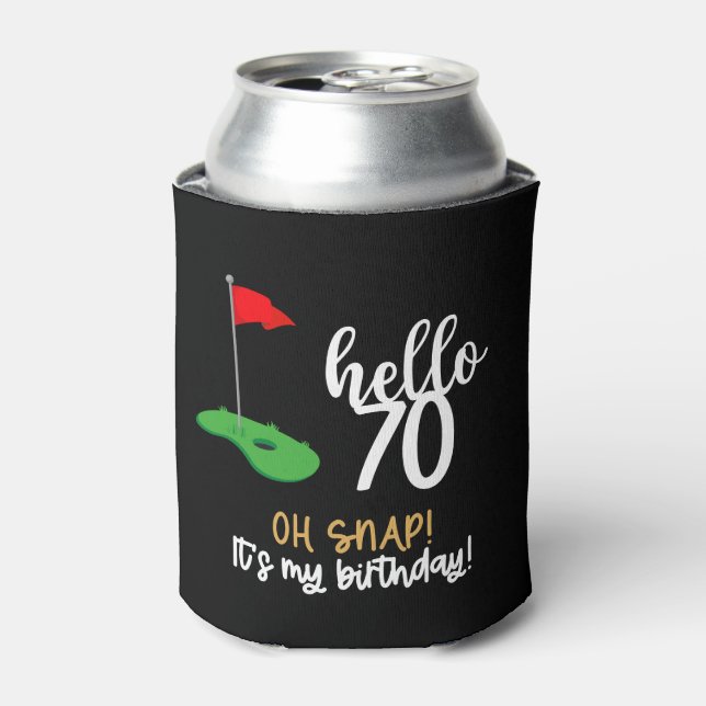 Golf 70th Birthday gifts for golfer   Can Cooler (Can Front)