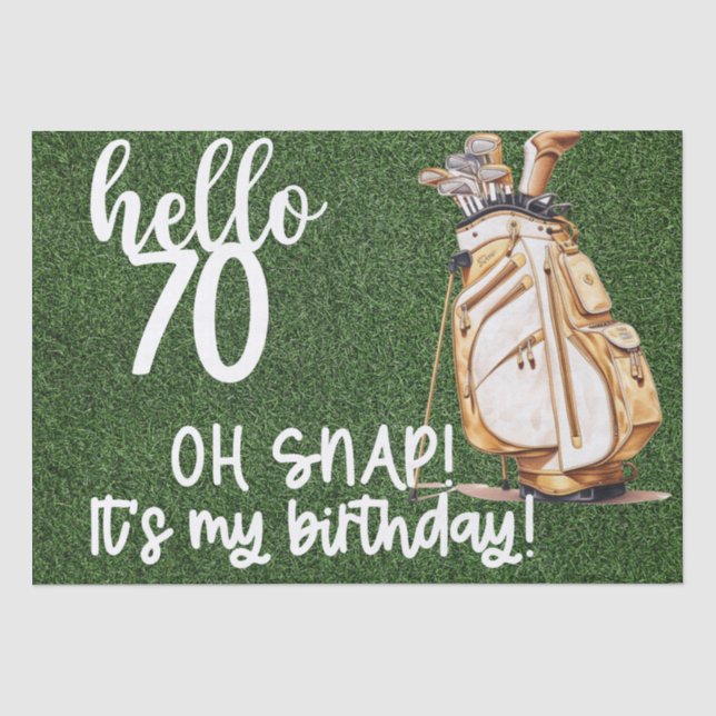Golf 70th Birthday gifts for golfer    Tissue Paper (Front)