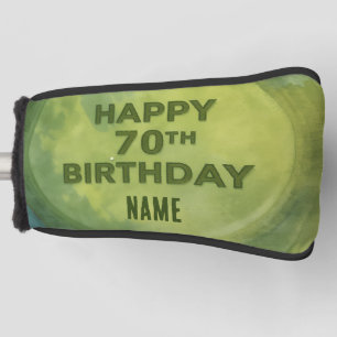 Golf 70th Birthday on putting green Head Cover