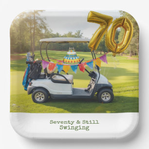 Golf 70th birthday Par Tee Golfer party Paper Plate