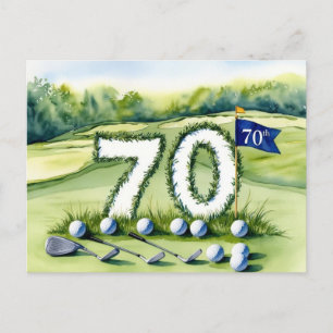 Golf 70th Birthday Postcard