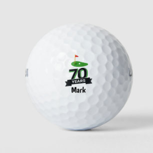 Golf 70th Birthday to You with Golf Flag  Golf Balls