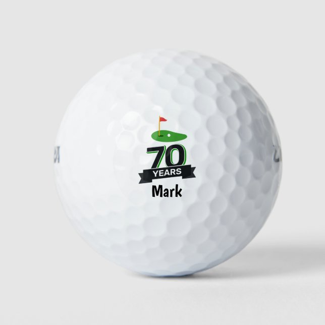 Golf 70th Birthday to You with Golf Flag  Golf Balls (Front)