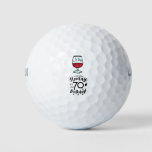 Golf 70th Birthday with wine for golfer Balls