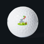 Golf 80th Birthday at golf flag with balloon    Golf Balls<br><div class="desc">Golf 80th Birthday at golf flag with balloon Golf Balls</div>