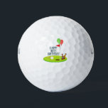 Golf 80th Birthday at golf flag with balloon    Golf Balls<br><div class="desc">Golf 80th Birthday at golf flag with balloon Golf Balls</div>