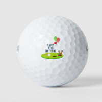 Golf 80th Birthday at golf flag with balloon   