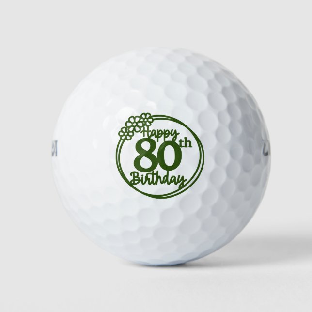 Golf 80th Birthday for golfer Golf Balls (Front)
