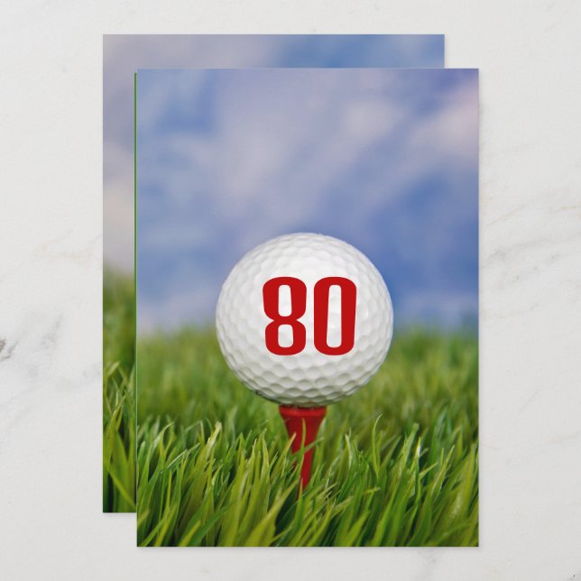 Golf 80th Birthday Party   Invitation (Front/Back)