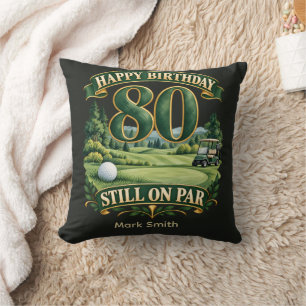 Golf 80th Birthday Personalized Throw Pillow